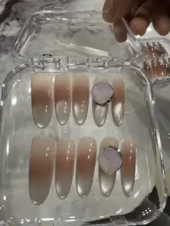 グラデーションピンク ネイルチップ 10個セット