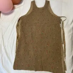 花柄エプロン ベージュ ポリエステル　ラップのサムネイル