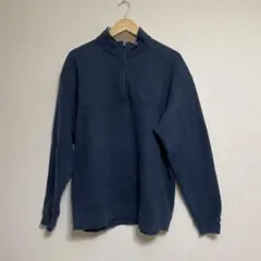 コロンビア　ネイビー　ハーフジップ　古着