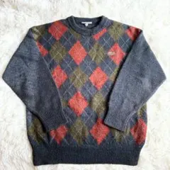 70s CHEMISE LACOSTE 古着 セーター アーガイル XLサイズ