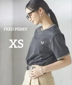 【新品】フレッドペリー Tシャツ XS ロゴ刺繍 半袖 新品同様GREY グレー