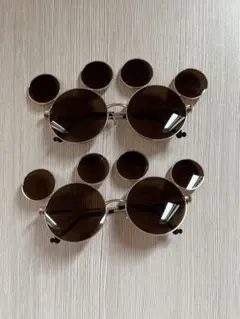 ミッキー型ブラウンレンズサングラス2個セット