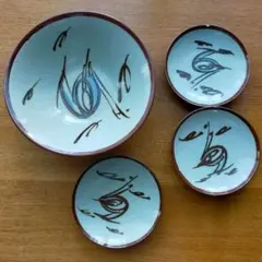 鉄絵 和食器セット 鉢1点 小皿3点 陶器