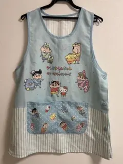 クレヨンしんちゃん サンリオエプロン 水色