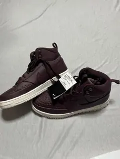 新品 Nikeコートビジョン mid winter バーガンディ