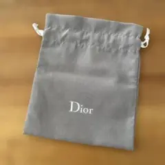 【新品未使用】Dior 巾着 ポーチ グレー ノベルティ②のサムネイル