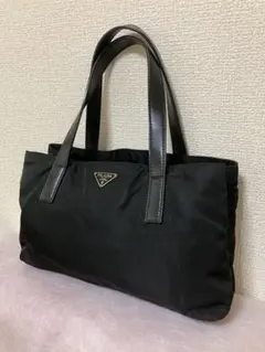 ＊プラダ＊　ミニ　ハンドバッグ　美品　ナイロン　牛革　黒