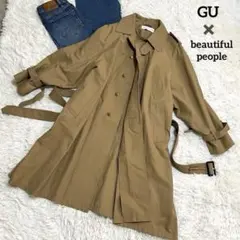 GU ✖️ beautiful people トレンチコート　ベルト付き　金ボタン