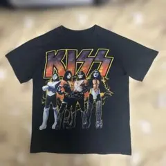 KISS・正面BIGプリント・Tシャツ・ブラック・L相当