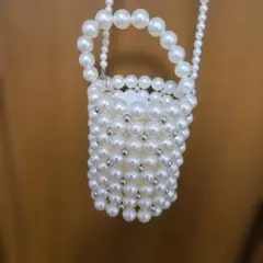 パール風ビーズ ショルダーバッグ【中古】