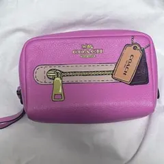 【美品】COACH トロンプルイユ（騙し絵）コスメポーチ