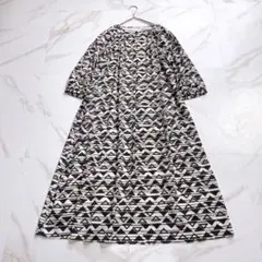 2026SS美品　AMACA トライアングルプリントワンピース　手洗い可能　38のサムネイル