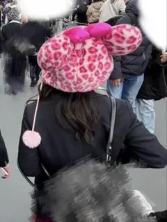 ディズニーファンキャップ ピンク豹柄