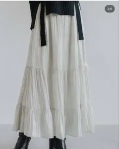 amel tiered satin skirt ivory size Fのサムネイル