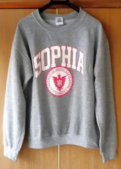上智大学 グレー ピンク ロゴ トレーナー S ソジャー ソフィア ジャージ
