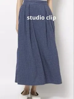 美品studio clipアソートフロートタックスカート　 ギンガムチェック