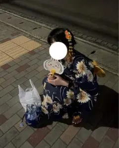 花柄浴衣・帯・下駄5点セット 浴衣　レディース