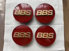 BBS ホイールセンターキャップ 4個セット レッド ゴールド　美品