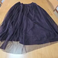 Honeysダークパープル プリーツロングスカート