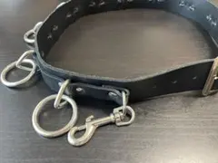 未使用級 TOGA PULLA レザーナイロンテープベルト ダブルバックル 黒