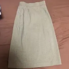 ユニクロ グレンチェック スカート タイトスカート チェックスカート ベージュ