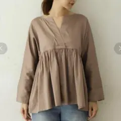 URBAN RESEARCH DOORS コットンサテンスキッパーブラウス