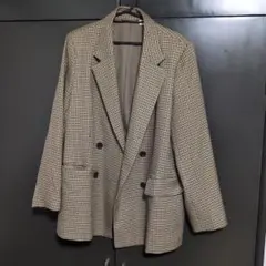 GU チェック柄 ダブルブレストジャケット XL
