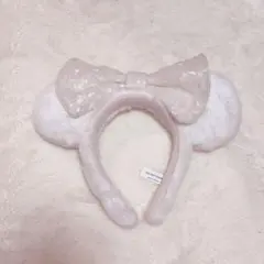 ディズニー ファー素材スパンコールリボンカチューシャ