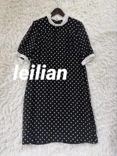 leilian レリアン　袖レース　水玉レース　ワンピース　Mのサムネイル