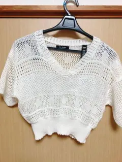 【新品】透かし編みショートニット　半袖