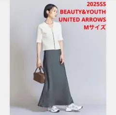 ほぼ新品＊BEAUTY&YOUTH ポリエステルマーメイドフレアスカート 白xc