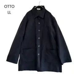 【OTTO】ブラック スウェード 長袖シャツ LL a0730