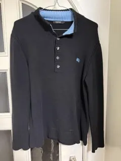 BURBERRY ブラック 長袖ポロシャツ M - メルカリ