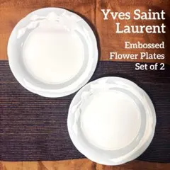 YSL イヴサンローラン Yves 花柄ケーキ皿デザートプレート2枚セット　薄のサムネイル
