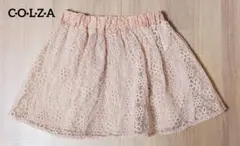 C·O·L·Z·A ピンク 花柄刺繍 フレアスカート Ｌサイズ