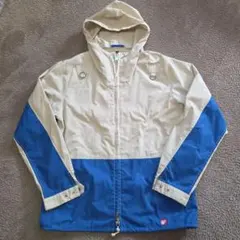 フード付きマウンテンパーカー XL ベージュ/ブルー