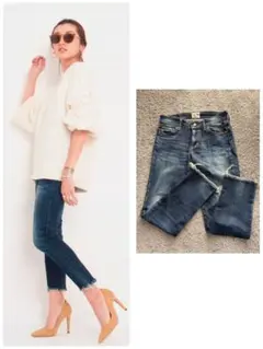 アングリッド UNGRID　インディゴフレイドヘムストスリ　24インチ