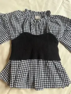 petit main チェック柄トップス 90cm