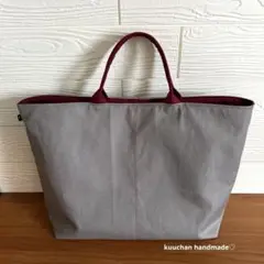 ハンドメイド紀州帆布シルバーグレーとローズトートバッグ