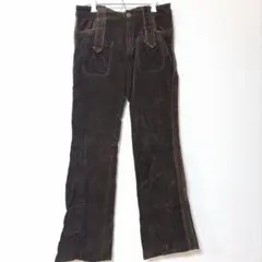 フレスケート コーデュロイパンツ フレア L 茶 綿 普段着 お出かけ 散歩