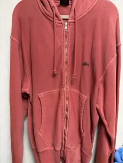 STÜSSY ステューシー ジップパーカー 赤 L ピグメント加工 旧タグ