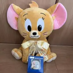 トムとジェリー　ジェリーぬいぐるみ 約30cm 時計　スリッパセット