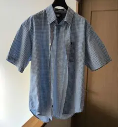 Ｌサイズ　TOMMY HILFIGER　半袖シャツ　水色　チェック