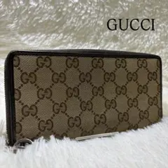 ✨美品✨ グッチ 長財布 インターロッキング GGキャンバス レザー ブラウン