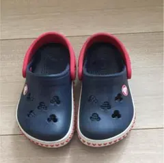 crocs サンダル 4c5 ネイビー ミッキー穴