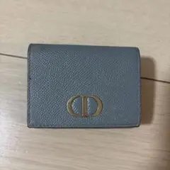 Dior 30 モンテーニュ レザー コンパクトウォレット ブルーグレーのサムネイル