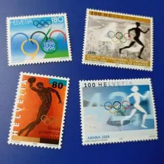 8929 外国切手 スイス 1990、2000年代 オリンピック関連 4種
