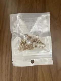 新品未使用 パール×ラインストーン ゴールド ネックレス 上品デザイン