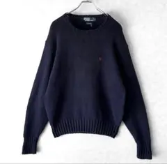 90s ポロバイ ラルフローレン 刺繍ロゴ ワンポイント コットン ニット