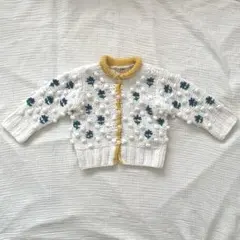 Uhr Flower Popcorn Cardigan 1-2y カーディガン
